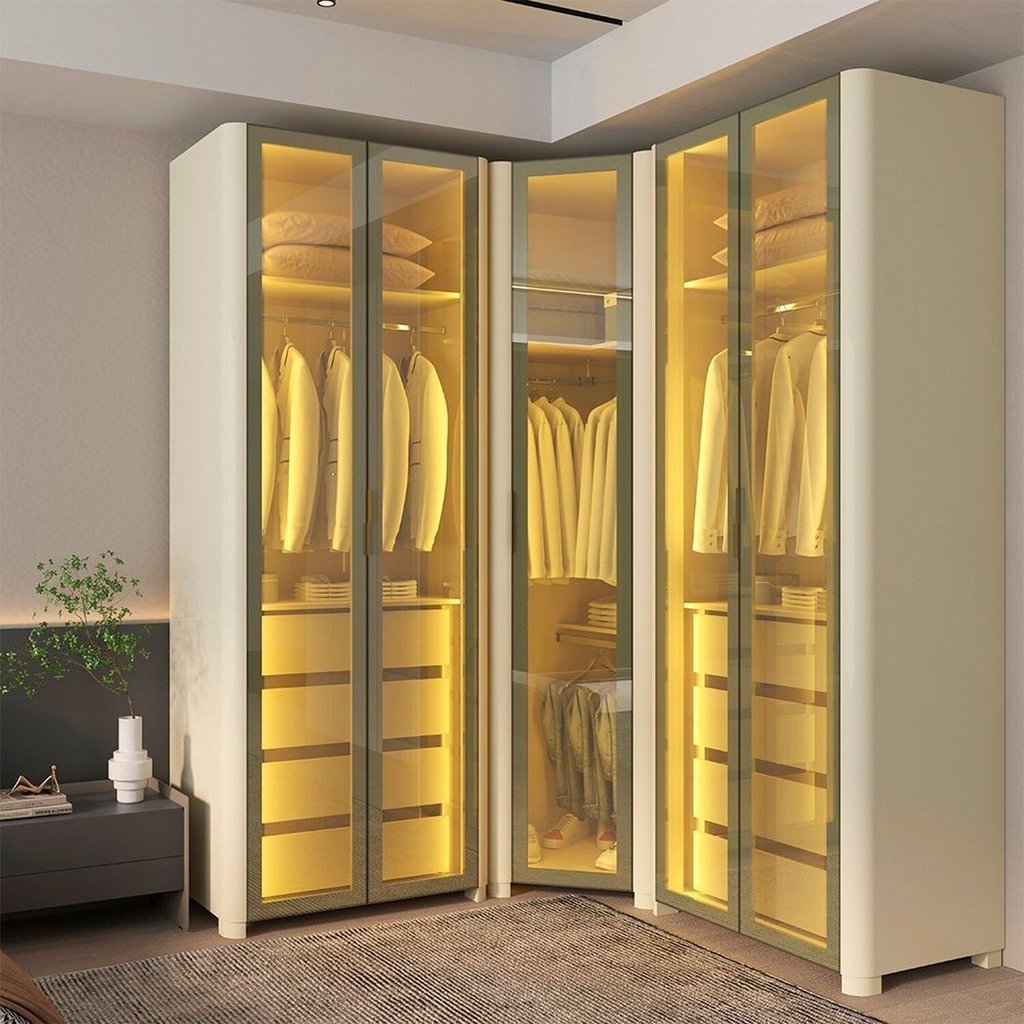 Guarda-Roupa Modulado Reflecta 5 Portas 240cm x 180,6cm Mod 018 100% MDF Innova Bege/Off White 5 Portas