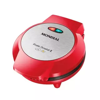 Omeleteira Elétrica Mondial Pratic Omelet II Vermelho/Inox 800W 127V - OM-04-RI em Oferta na Shopee
