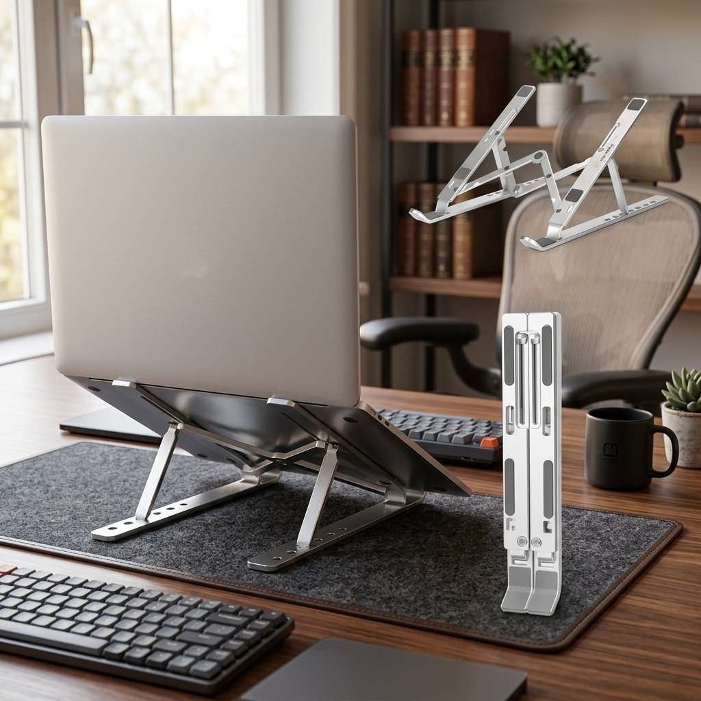 Base Para Notebook Aluminio Suporte Ergonomico Dobravel Portatil Escritorio E Home Office Ajustavel