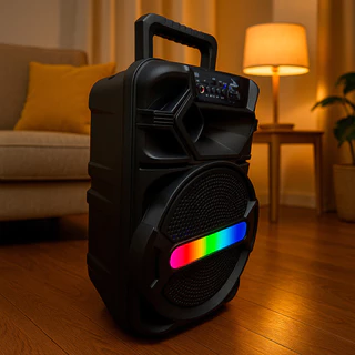 Caixa Som Amplificada Grasep Bluetooth Potente 15W RMS Grande Microfone Função Karaokê Bateria de Longa Duração