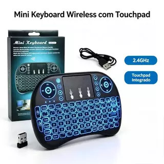 Mini Teclado Com Lluminacao Controle Sem Fio COM Led Para Tv Box E projeto Smart Tv Pc MO-i8