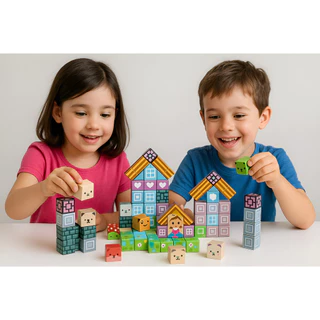 Blocos Magnéticos Construção Brinquedo Infantil Pixel 148 Pç