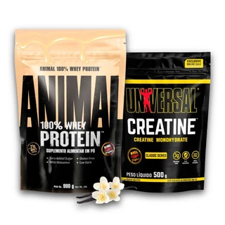 Kit Animal 100% Whey Protein 900g + Creatina Monohidratada 500g - Universal Nutrition em Oferta na Shopee