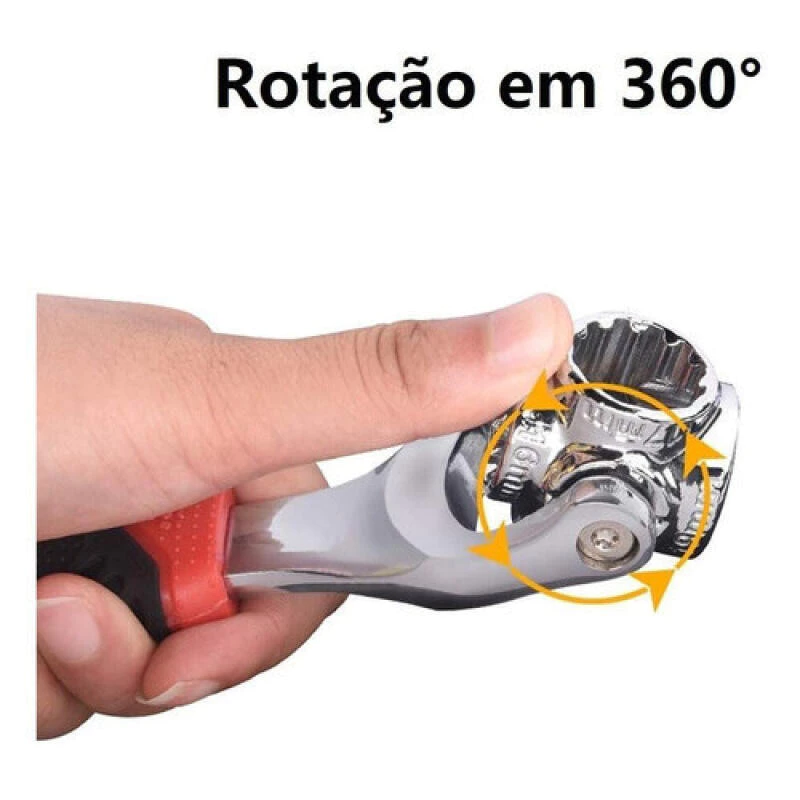 Chave Multifuncional 48 Em 1 360º Jogo ferramentas chave Soquete Universal 48 peças 8-19mm Universal Profissional - Imagem 3
