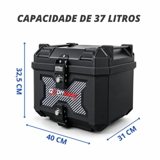 Bau Bauleto Traseiro 37L Extreme Plástico Abs Removível Para Motos
