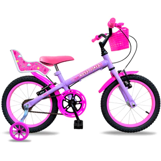 Bicicleta Infantil Aro 16 Feminina Flora Princesa Cadeirinha
