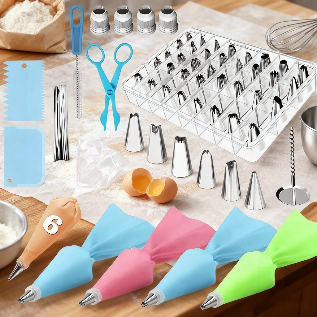 Kit Confeiteiro 72 Peças Bicos Inox Para Confeitar e Decorar