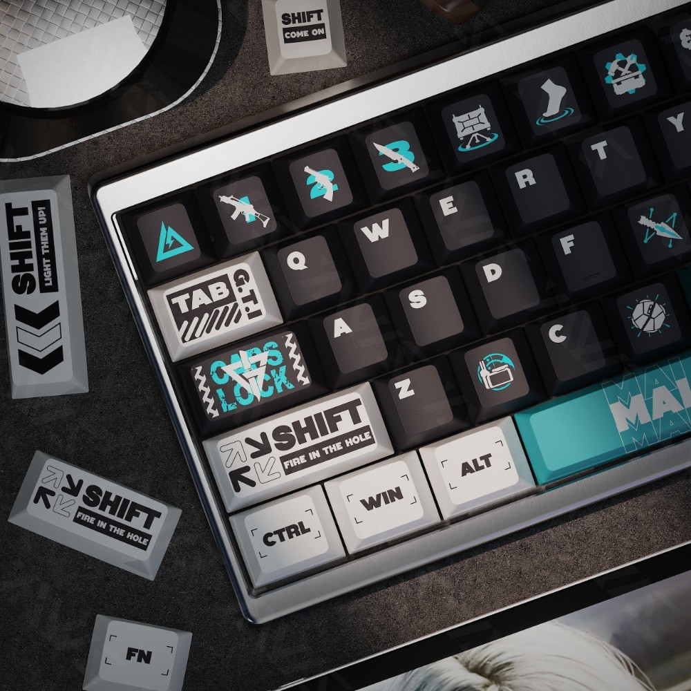 Ação Delta‌ Keycaps Cherry Profile PBT Wooting Aula F75 Sublimação De Tinta Mecânica Keycap Gaming 60/61/63/64/65/67/68 