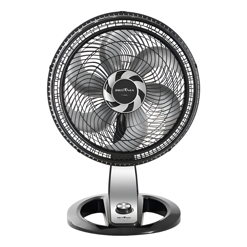 Ventilador Britânia, BVT410P Turbo, Preto, 127v, 47cm, Hélice de 6 pás, 3 velocidades , Potência 155W