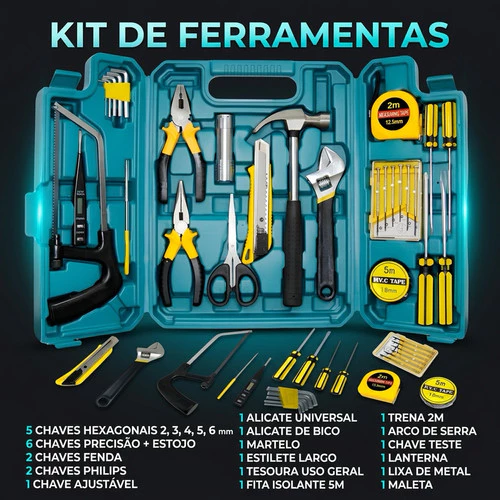 Kit Caixa 27 Ferramentas Embralumi Profissional C/ Maleta Multiuso Fenda Philips Multiuso - Imagem 2