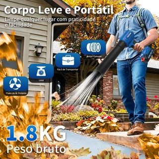 Soprador Turbo Portátil Profissional Kit com 2 Baterias
