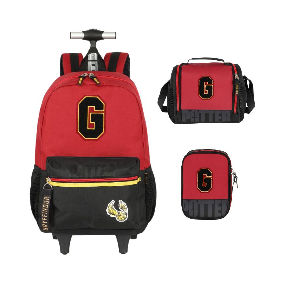 Kit Escolar Mochila Rodinhas Lancheira Estojo Harry Potter | Shopee Brasil
