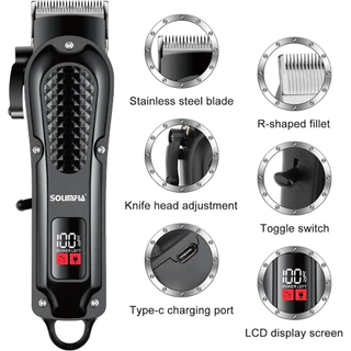 Máquina De Cortar Cabelo Profissional Para Homens Aparador De Barba Com Display LED h Masculino Sem Fio Barbeir