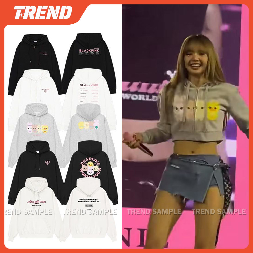 BLACKPINK DEADLINE WORLD TOUR Merch Zip-up Hoodie Plus Size Moda