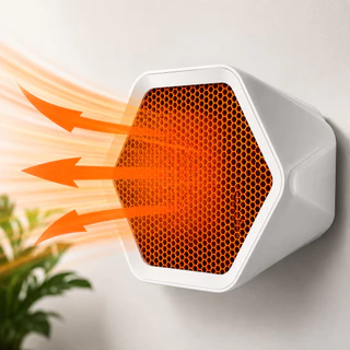 Aquecedor Elétrico Portátil 800W PTC 110V Compacto de Mesa Aquecimento Rápido
