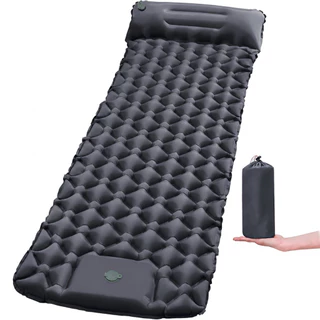 Colchão Inflável Camping 190cm Com Travesseiro Almofada De Viagem,Bomba Embutida NEW