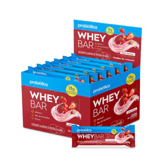 Whey Bar Barra de Proteína Caixa com 24 Unidades - Probiótica