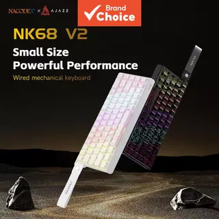 Teclado mecânico com fio AJAZZ NK68 V2 com design totalmente substituível, estrutura em múltiplas camadas, 17 efeitos de
