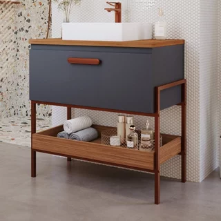 Gabinete para Banheiro com Cuba Hana Espresso Móveis