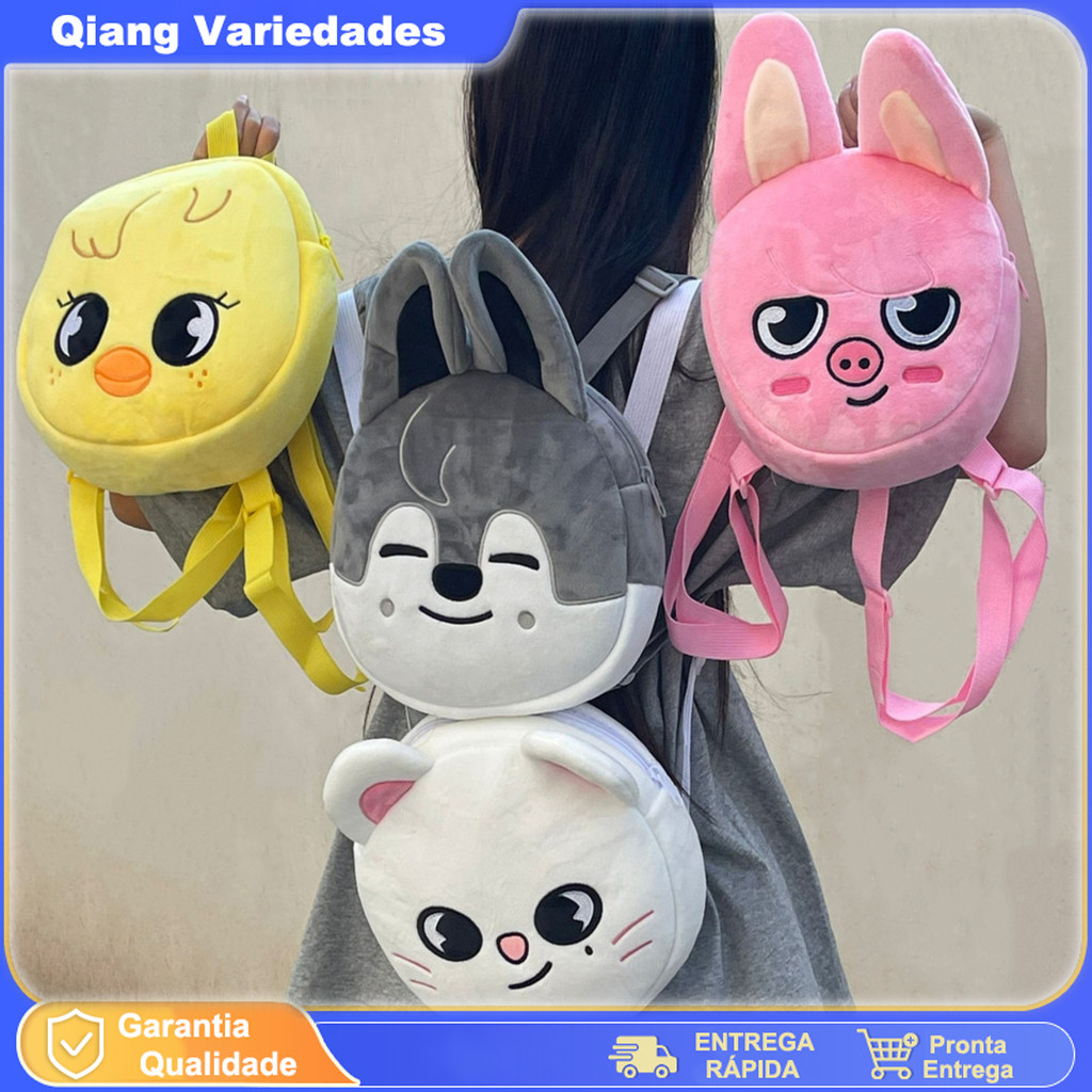 Mini Mochila Stray Kids SKZOO 2026 Kpop Bolsa Pelúcia Fofo