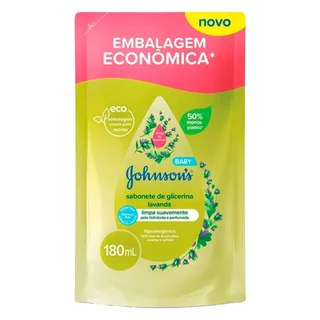 Sabonete Líquido Johnson Baby Glicerina Lavanda Refil 180ml em Oferta na Shopee