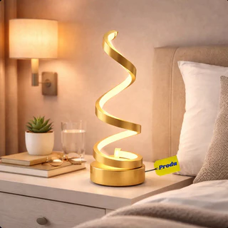 Abajur Espiral Led Moderno Mesa Quarto Sala Luxo Dimmer Dour Dourado-escuro Dourado 127/220v