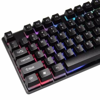 Teclado Gamer Vision YT2049 USB Retroiluminado LED RGB Semi Mecânico 104 Teclas Silencioso