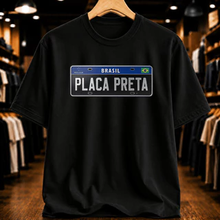 Camisa Masculina Algodao Placa Preta Camiseta Premium Edição exclusiva Envio Rapido