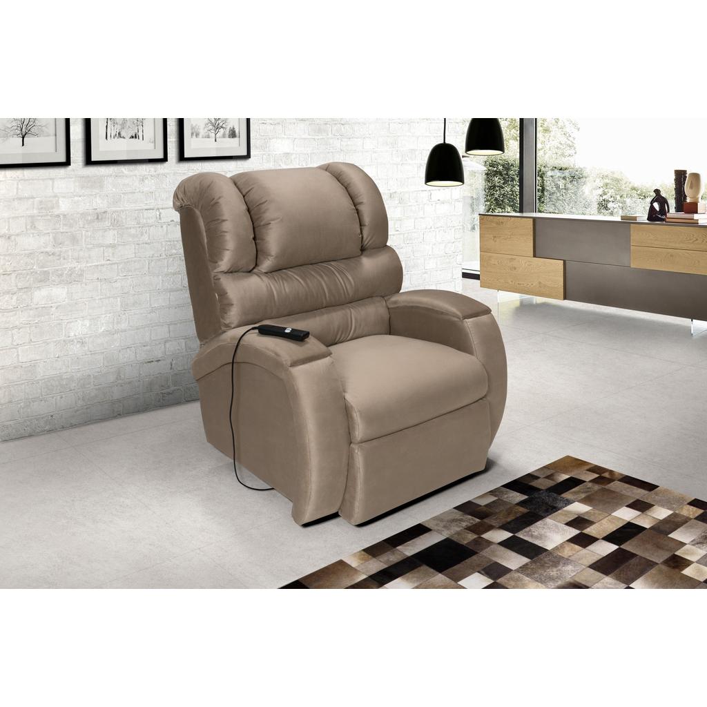 Poltrona Para Idoso Reclinável Imperial Motorizada Suede Elevação Lift ...