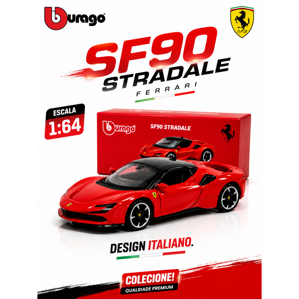 ミニカー CARTE 1/64 Ferrari SF90 STRADALE SF 90 Stradale Ferrari Bburago 1:64 Miniatura | Shopee Brasil