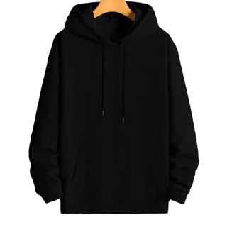 Moletom Canguru Com Capuz Unissex Algodão Preto Liso Sem Estampa Forrado Estilo E Conforto