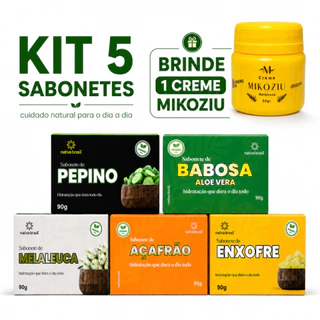 Kit 5 Sabonetes Nativa Brasil 90g + Brinde Creme Mikoziu