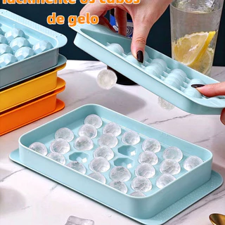 Molde de Gelo 28 Cavidades Formato Bola para Bebidas, Sucos, Drinks e Sobremesas