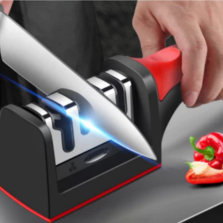 1 Afiador Amolador De Facas Em Aço Inox Com 3 Borda Profissional Base Emborrachado Barato em Oferta na Shopee