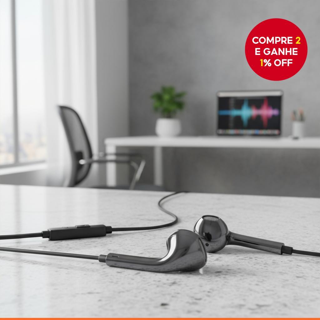 Earbuds com Fio XINRAN com Cancelamento de Ruído, Microfone Intra ...