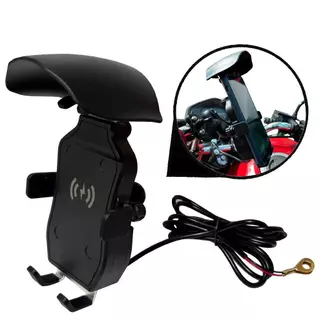 Suporte Celular Moto c/ Carregador Indução Anti Furto