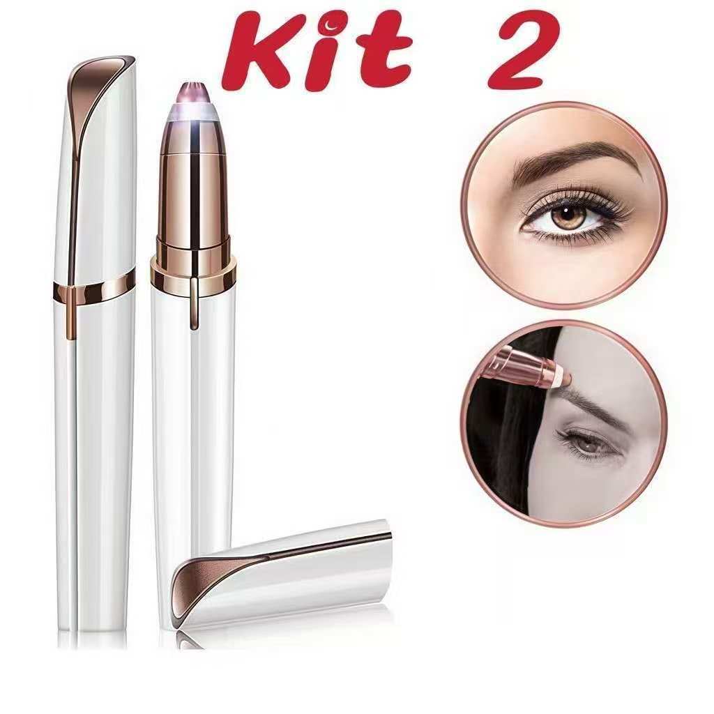 Kit 2 Caneta Depiladora Indolor Removedor de Sobrancelhas Versão com bateria jimmy