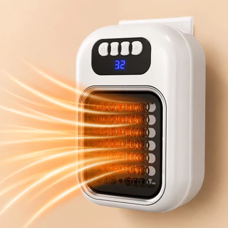 Aquecedor Portátil de Parede 400W com Temporizador e Aquecimento PTC para Quarto