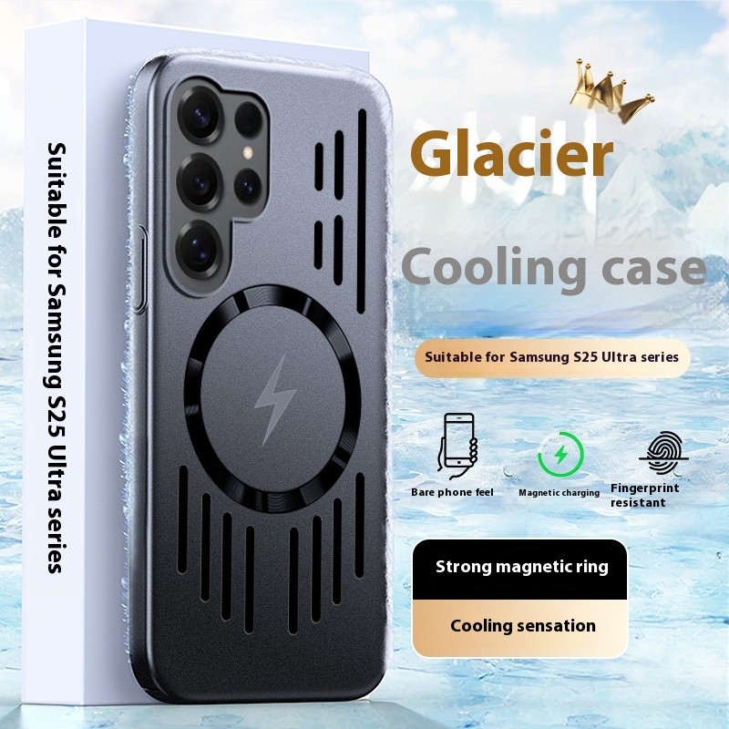 Capa Magnética Respirável Com Dissipação De Calor Oca Fosca Para Galaxy S25FE S25 Ultra Plus S25 Edge S24 S23 S22 S24FE 
