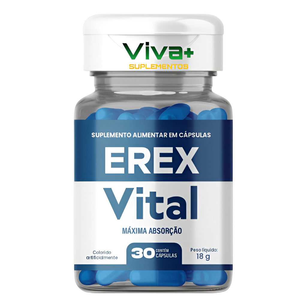 Erex Vital 30 Capsulas 18g Suplemento Alimentar Sem Sabor