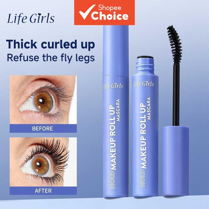 Life Girls Máscara de Cílios à Prova d'Água, à Prova de Manchas & Curvadora para Cílios Volumosos e Naturais, Com Base