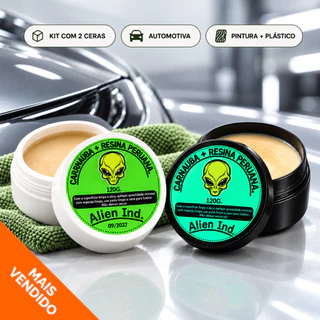 Kit Cera Automotiva Alien Ind Lataria + Plástico Riscos Queimados Ressacado Revitalizador