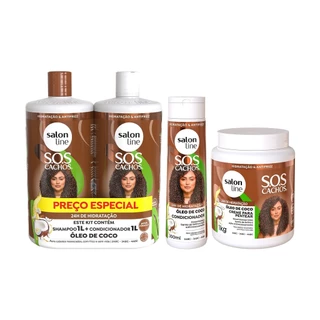 Kit para Cacheadas com SOS Cachos Coco Salon Line em Oferta na Shopee
