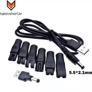 Cabo Adaptador USB 8pcs 5V-Conversor DC Universal Para Máquina De Cortar Cabelo Elétrica