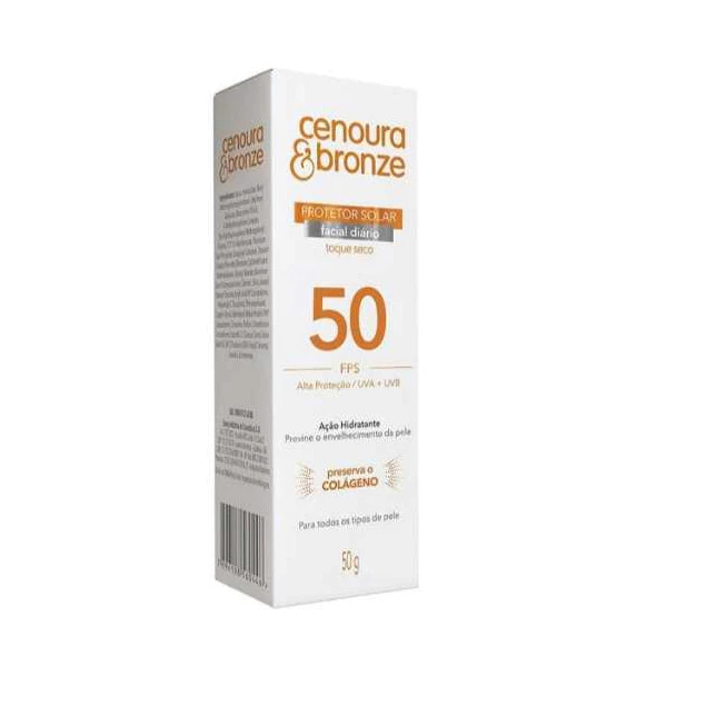Cenoura Bronze Facial Toque Seco FPS 50