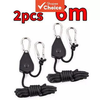 2 unidades de ganchos ratchet de corda 6 m para barraca de camping, tiras de tensão reforçadas para barraca, rede,