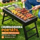 Churrasqueira Portátil Para Areas Externas Maleta Carvão Dobrável Metal Churrasco Camping