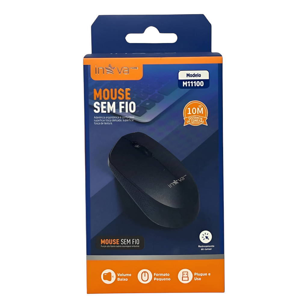 Mouse Sem Fio Inova M11100 Ultrafino Slim Usb Adaptador | Shopee Brasil