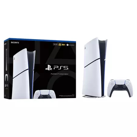 Console PlayStation 5 Slim Digital 825GB + Controle Sem Fio Dualsense Branco