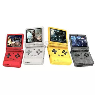 Powkiddy V90S 64G Retro Flip Console De Jogos Portátil 3.5 Polegadas IPS 8000 + 3000mAh Sistema Linux Dobrável De Código